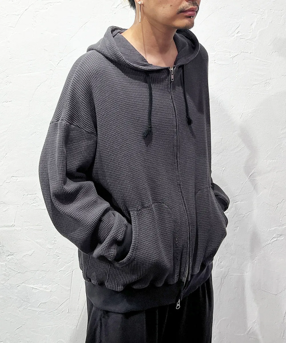 【予約商品 2024年10月末入荷予定】ANDER WAFFLE ZIP HOODIE - SMOKE BROWN