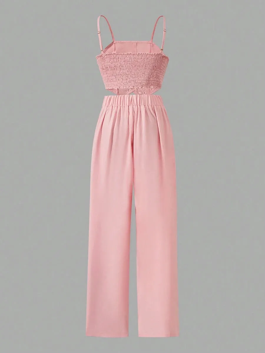 15847 1a-041 Top De Tirantes Asimétrico y pantalon
