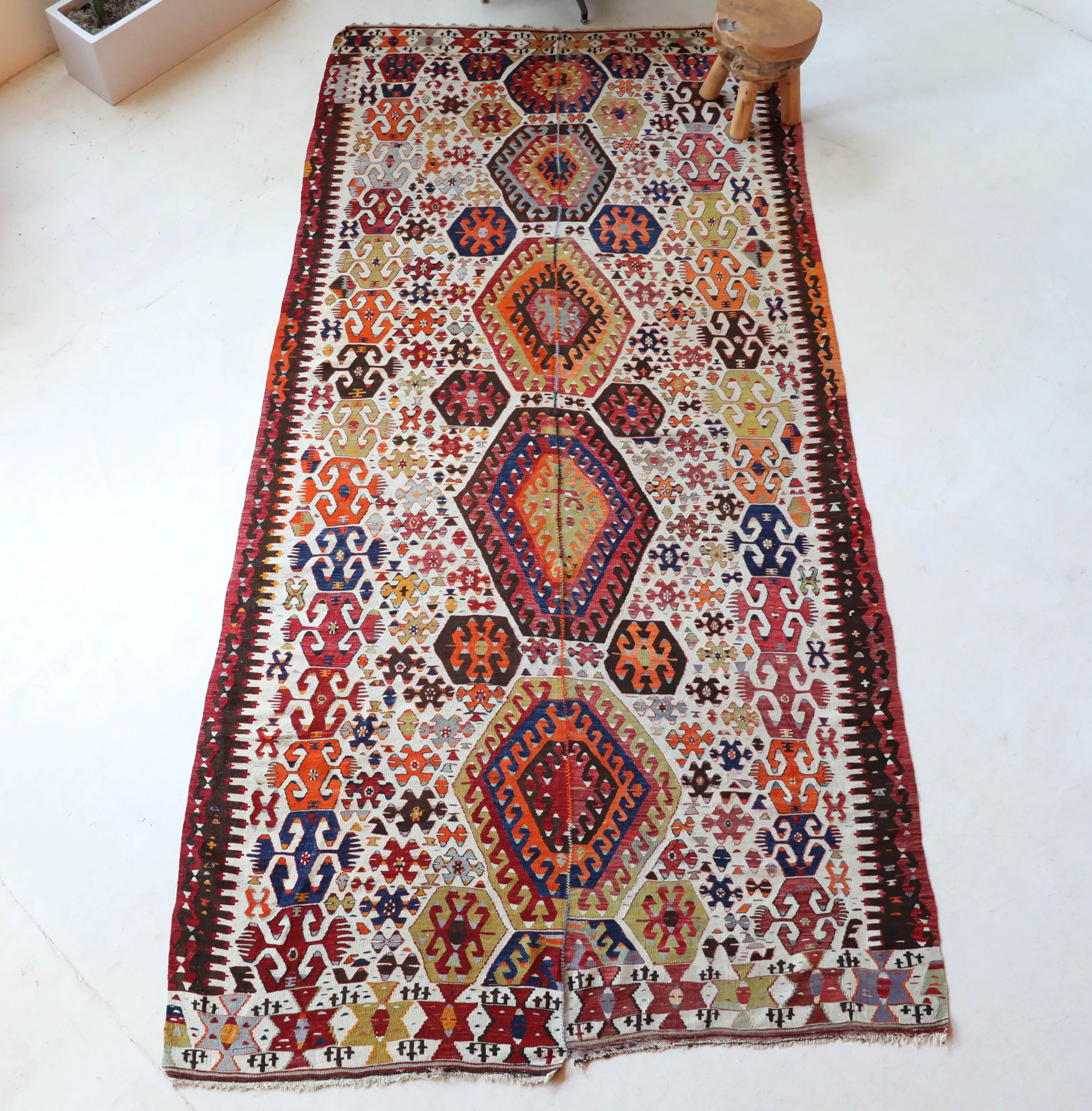 Antique Aydin Kilim Rug 5'11"x12'