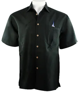 Bamboo Cay - Shake the Hook, Tropical Style Embroidered Button Front Shirt