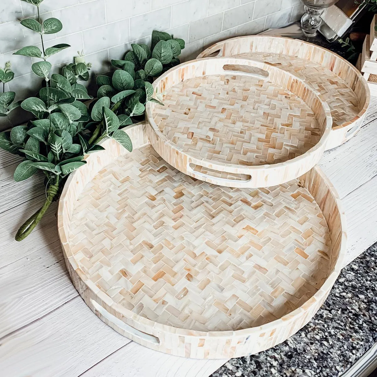 Cream Herringbone