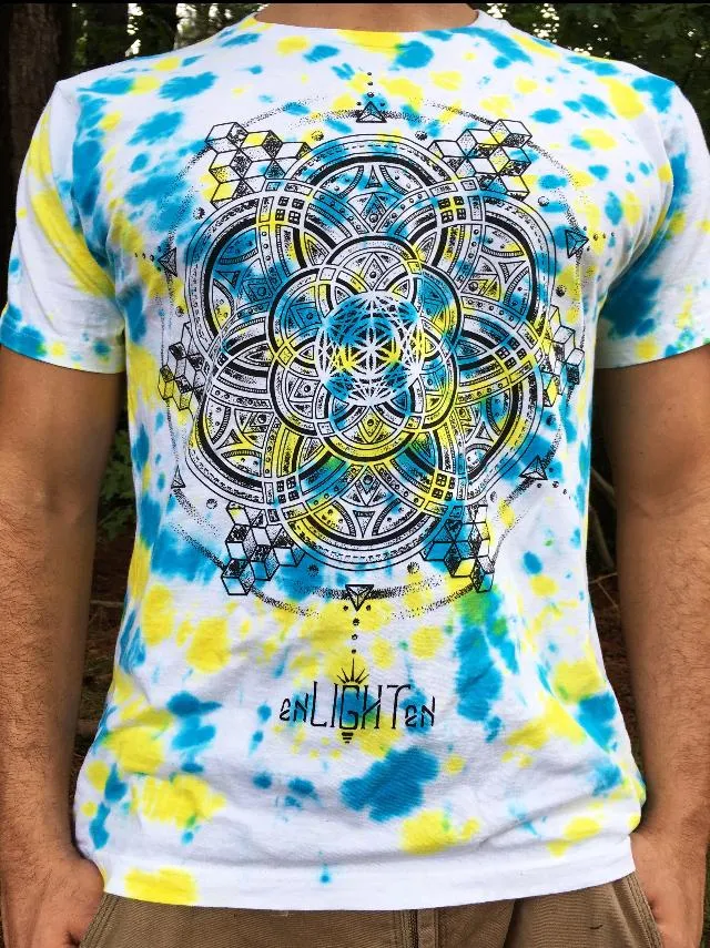 Cubular Organic Sacred Geometry Tye Dye Tee