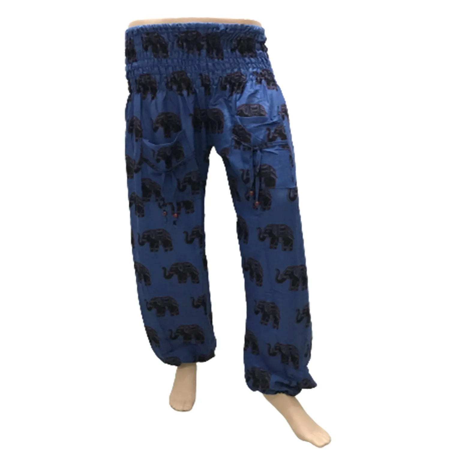 Cuffed Elephant Print Casual Trousers