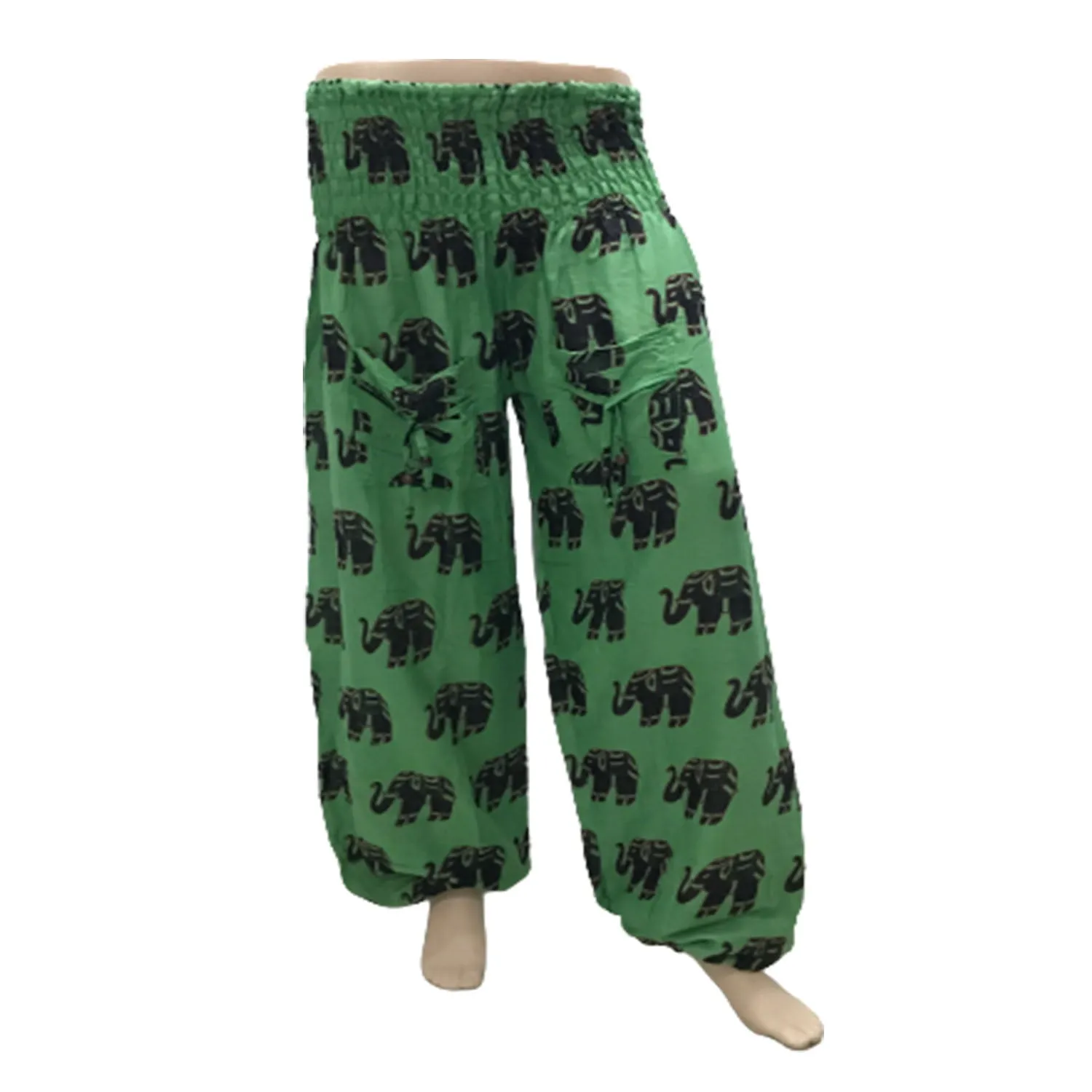 Cuffed Elephant Print Casual Trousers