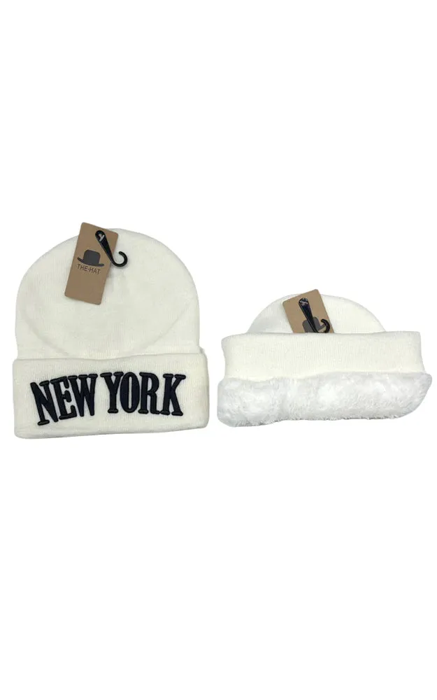 DBH3647 12pcs NEW YORK Beanie Hat 3D Embroidery