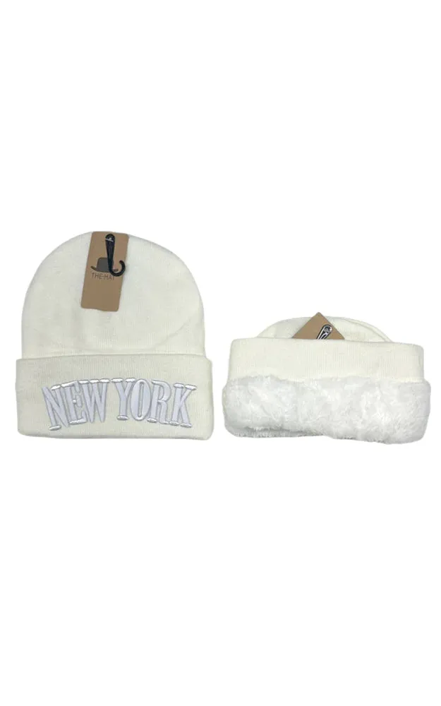 DBH3647 12pcs NEW YORK Beanie Hat 3D Embroidery
