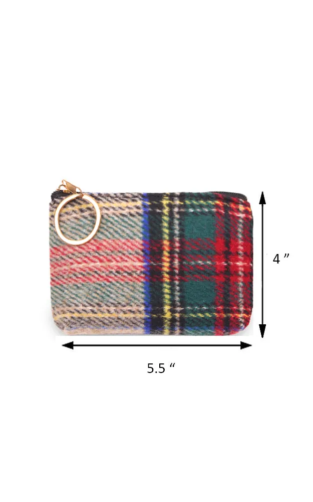 EABG9371 Beige Tartan Crossbody Clutch Bag