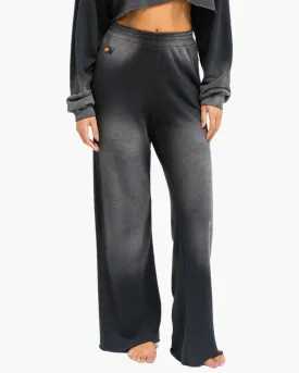 ESSENTIAL WOMENS WIDE LEG POCKET SWEATPANT IN FADED SMOKE