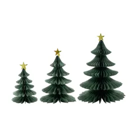 House Doctor Set of 3 Standing Tree Green Paper Decorations