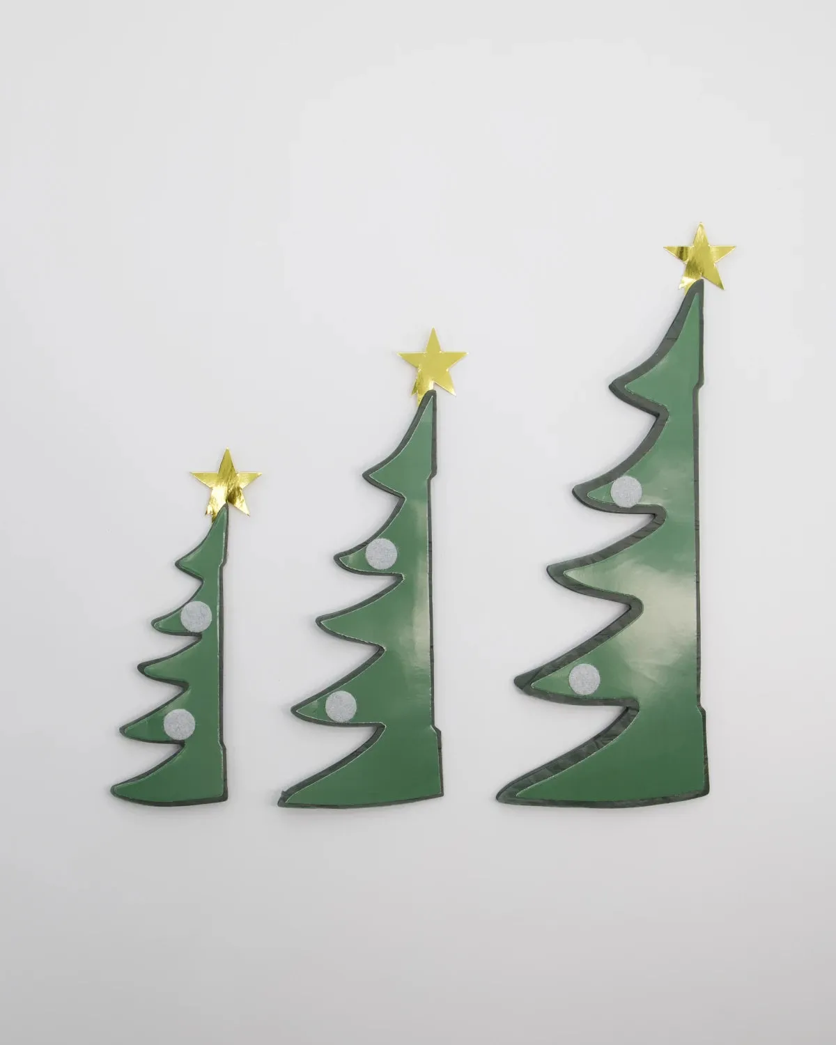 House Doctor Set of 3 Standing Tree Green Paper Decorations