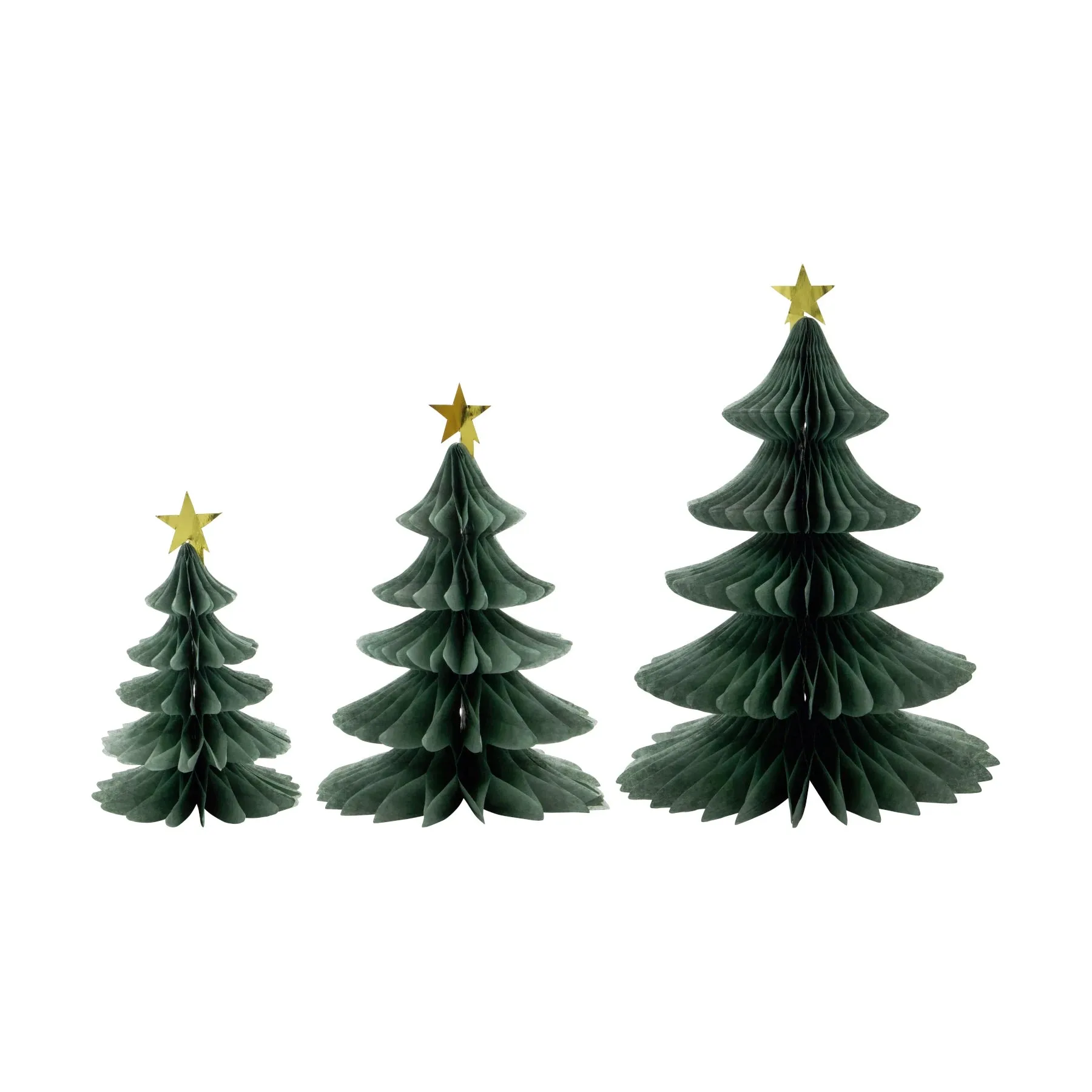 House Doctor Set of 3 Standing Tree Green Paper Decorations