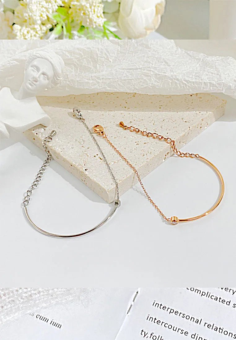 Luisa Cubic Zirconia Pendant Chain Bracelet