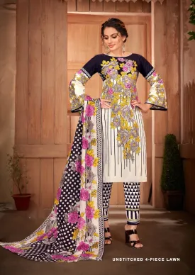 Luxury Lawn Cotton Unstitched Cotton Suits for Women