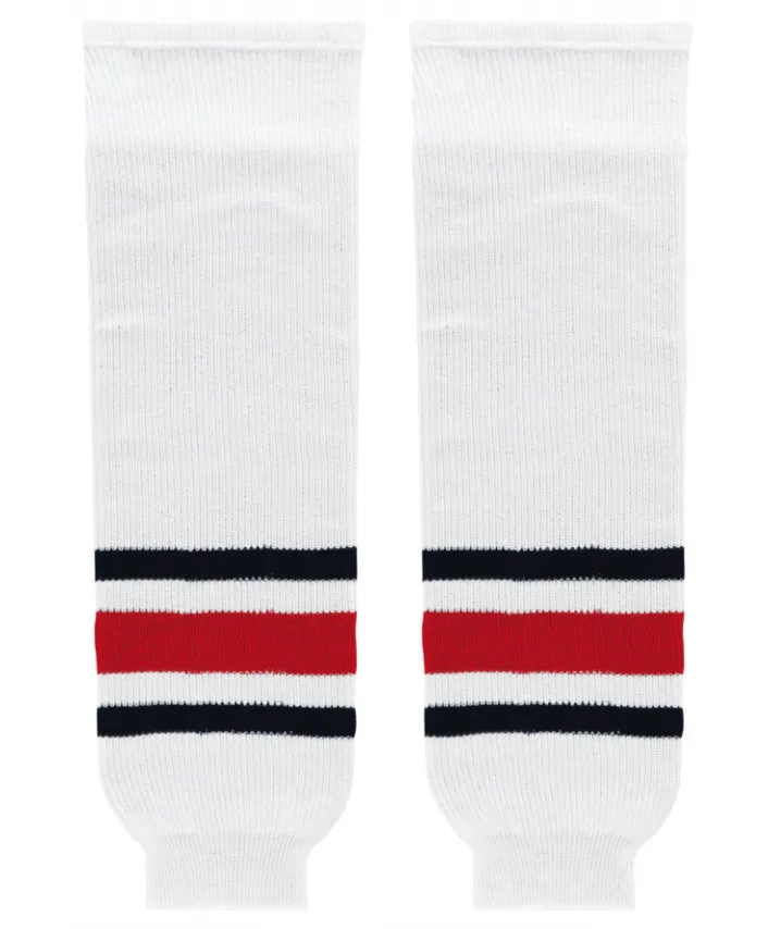 Modelline 2009-2016 Columbus Blue Jackets Away White Knit Ice Hockey Socks