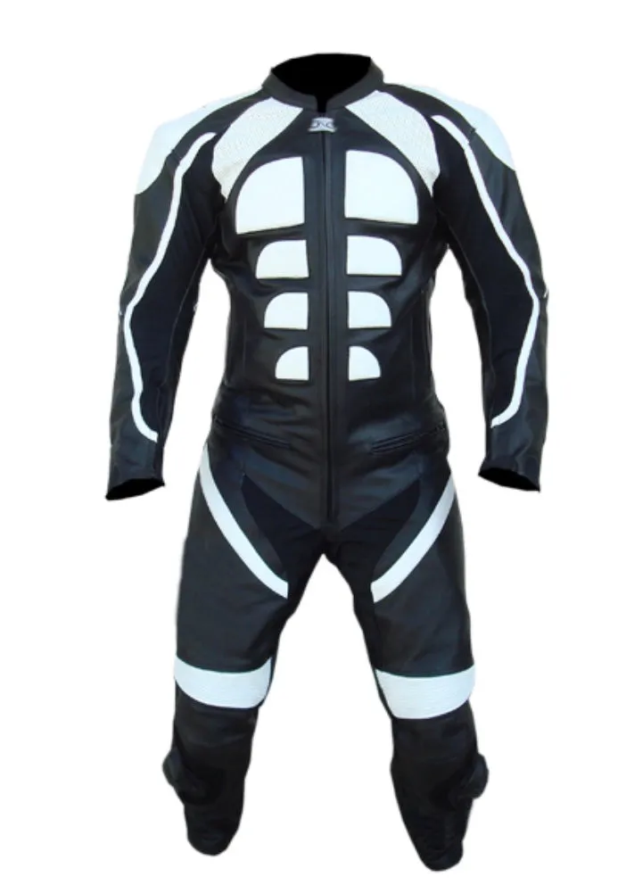 NEW SKELETON MOTORCYCLE LEATHER RACING SUIT