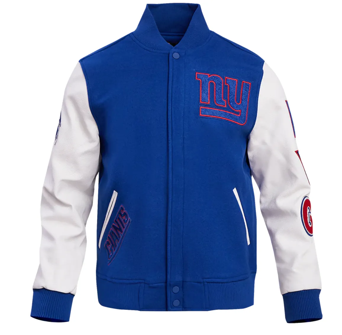 New York Giants Royal Blue and White Varsity Jackets