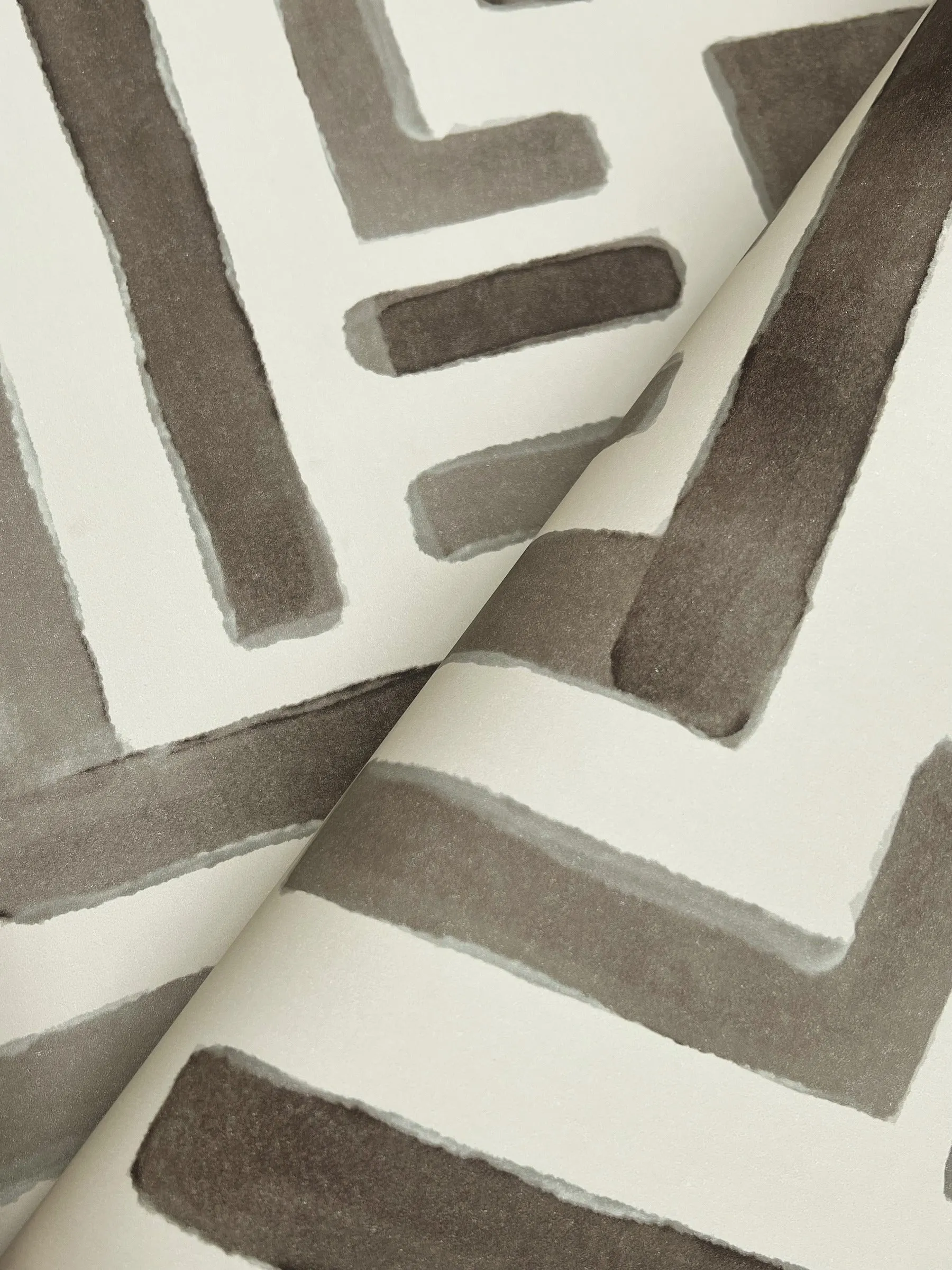 Painterly Labyrinth Wallpaper (Warm Neutral)