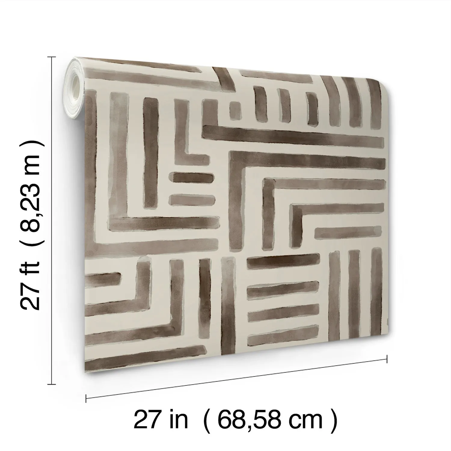 Painterly Labyrinth Wallpaper (Warm Neutral)