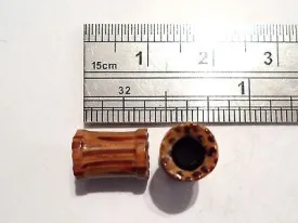 Pair 2 Pieces Double Flare Coconut WOOD Black Horn Tunnels ORGANIC 2 gauge 2g