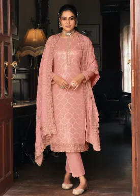 Pakistani Style Lovely Pink Function Wear Salwar Suit