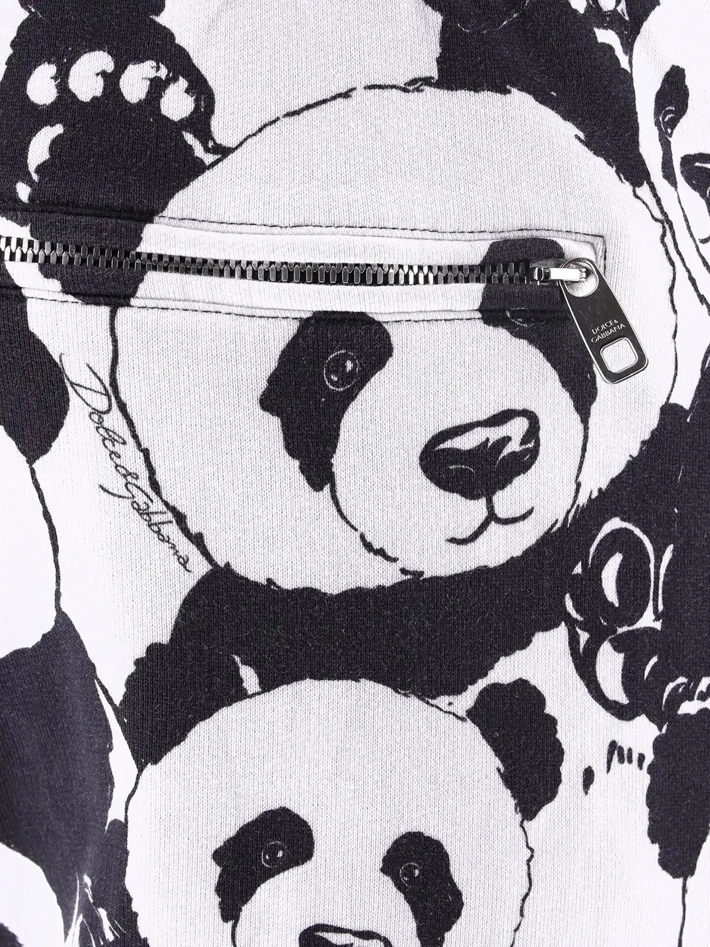 panda-print zip-pocket joggers