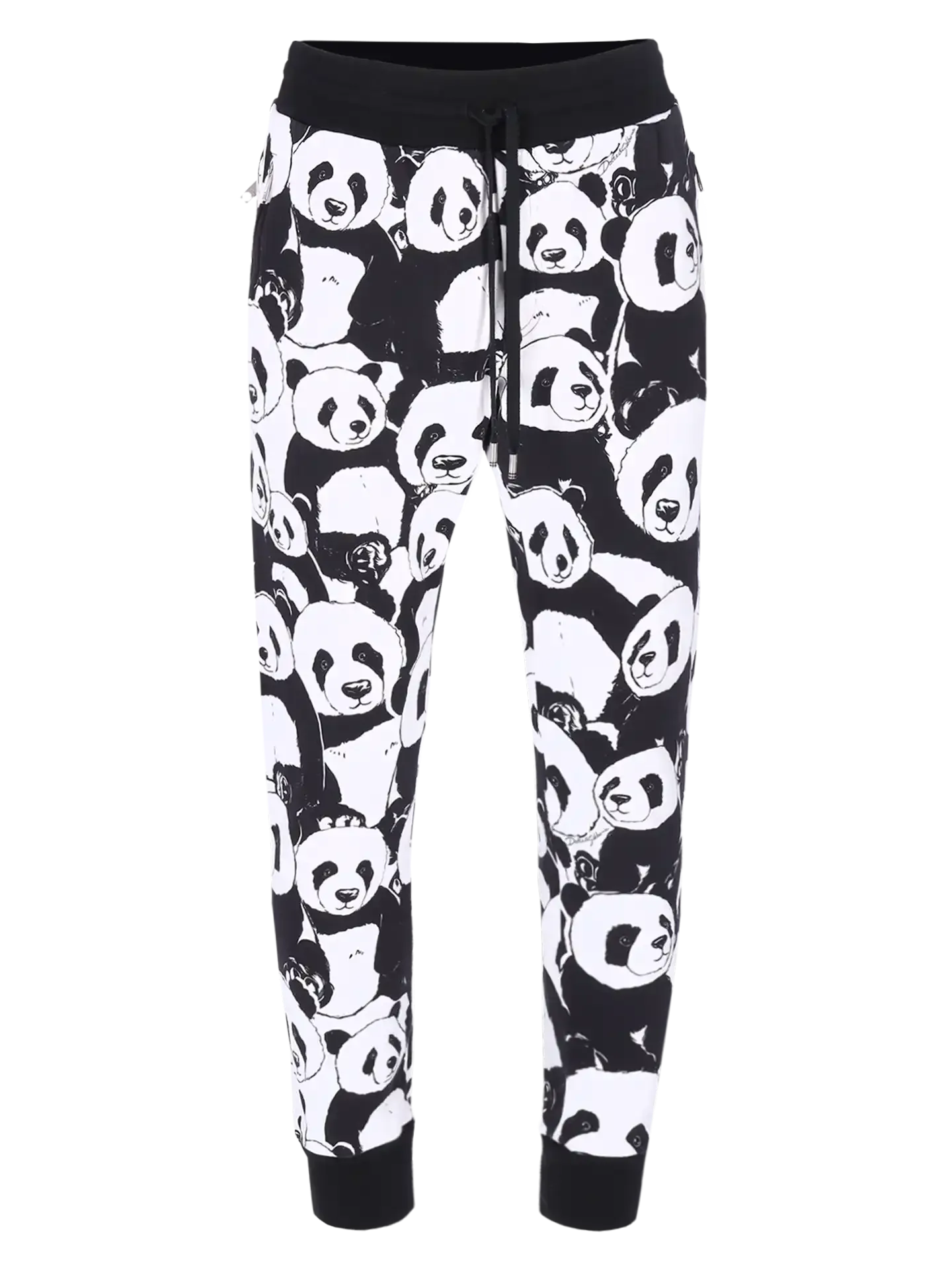 panda-print zip-pocket joggers