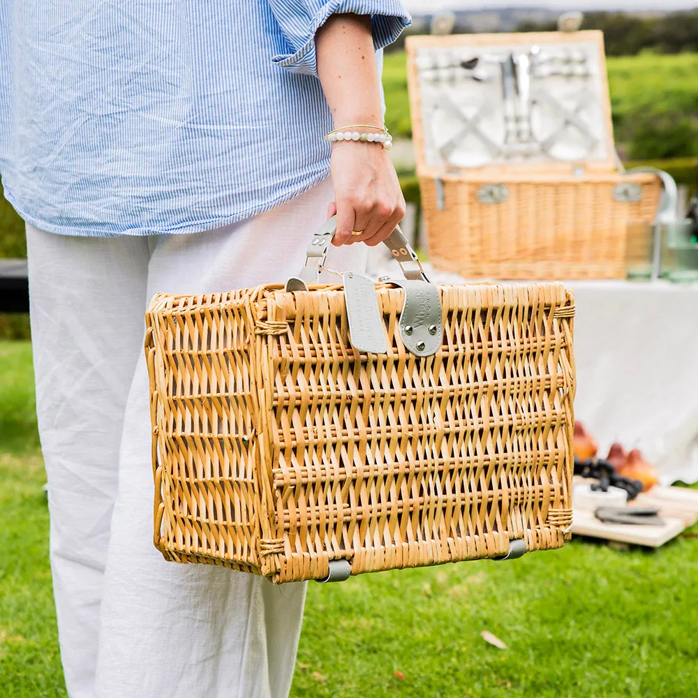 Picnic Basket 2 Person Leaf Print