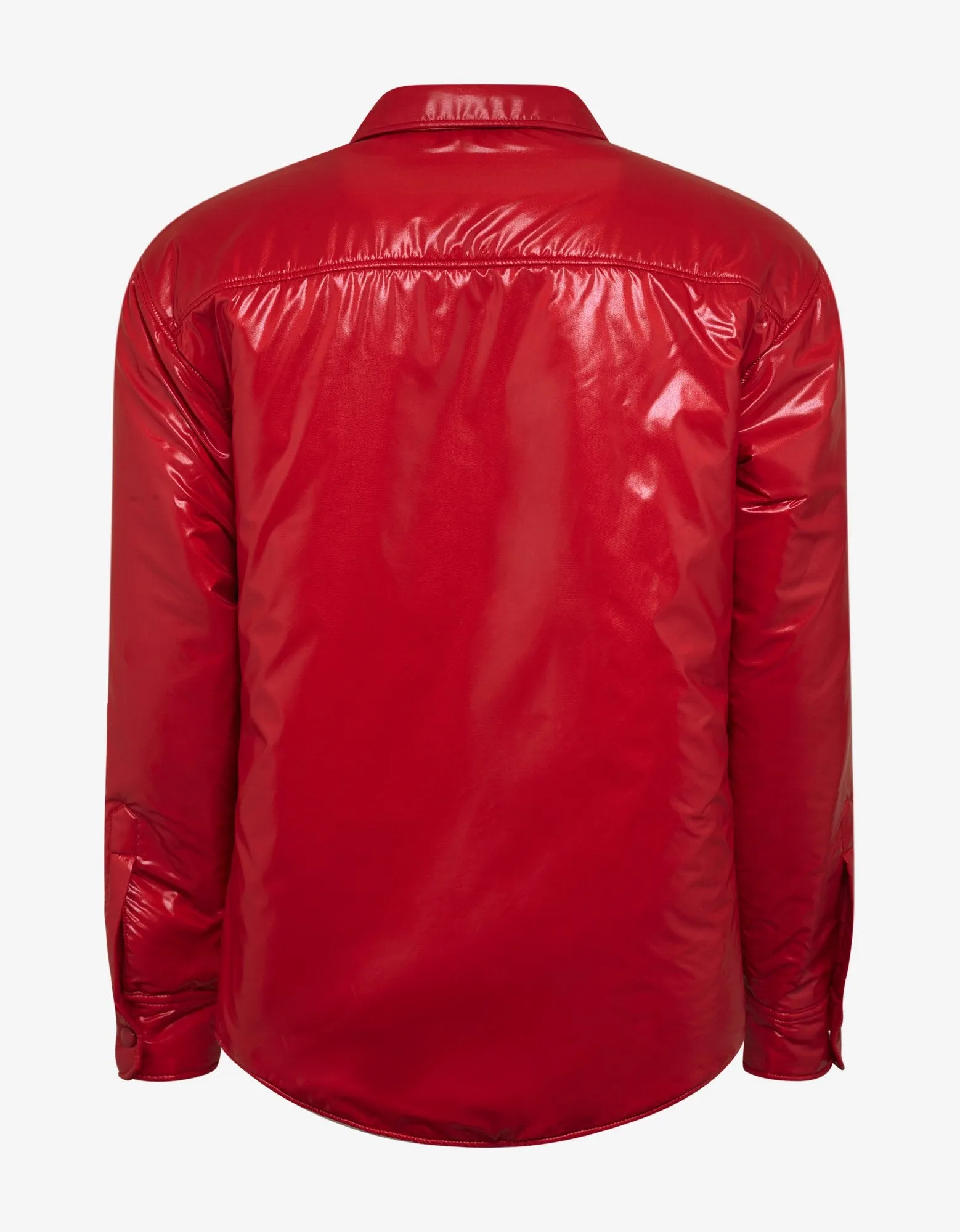 Red Nylon Logo Print Jacket