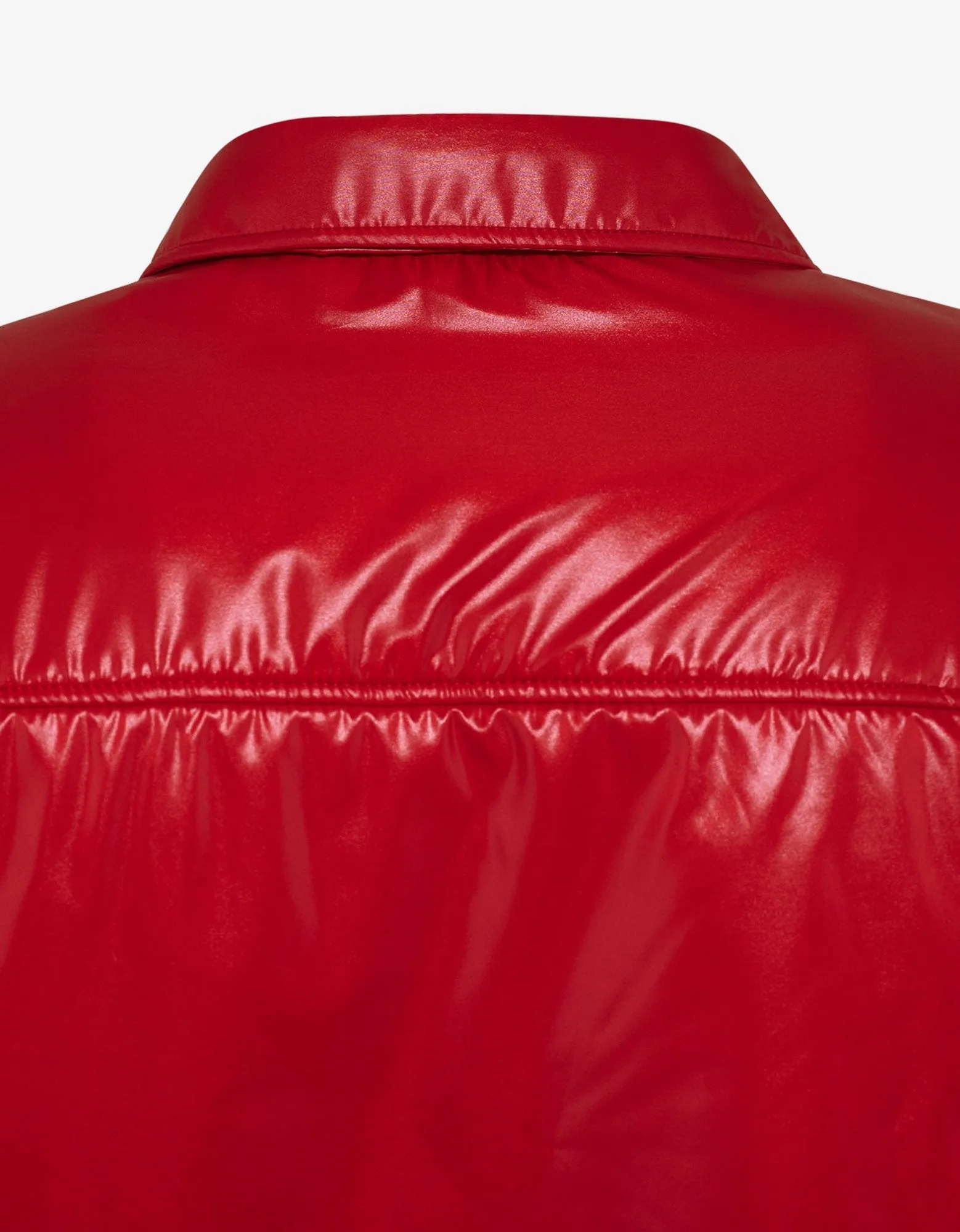 Red Nylon Logo Print Jacket