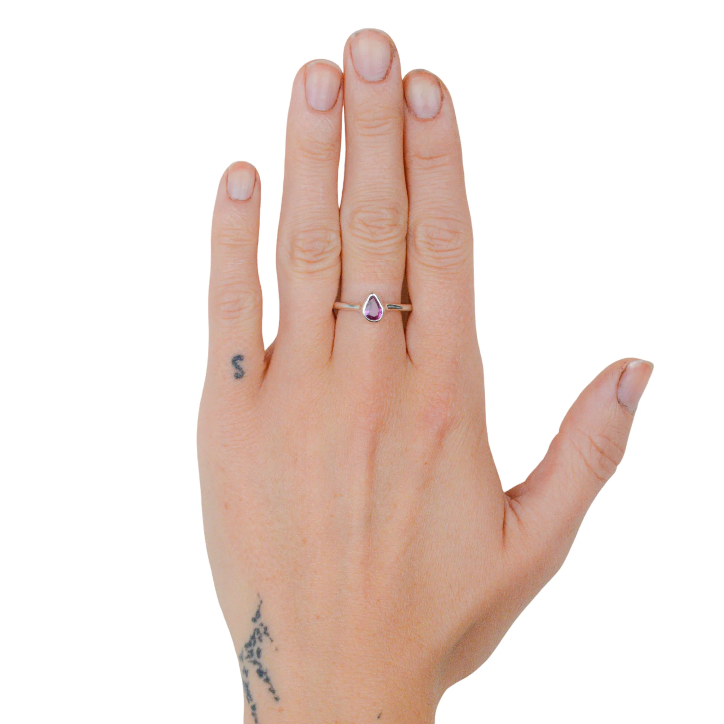 Sapphire Droplet Ring No.18