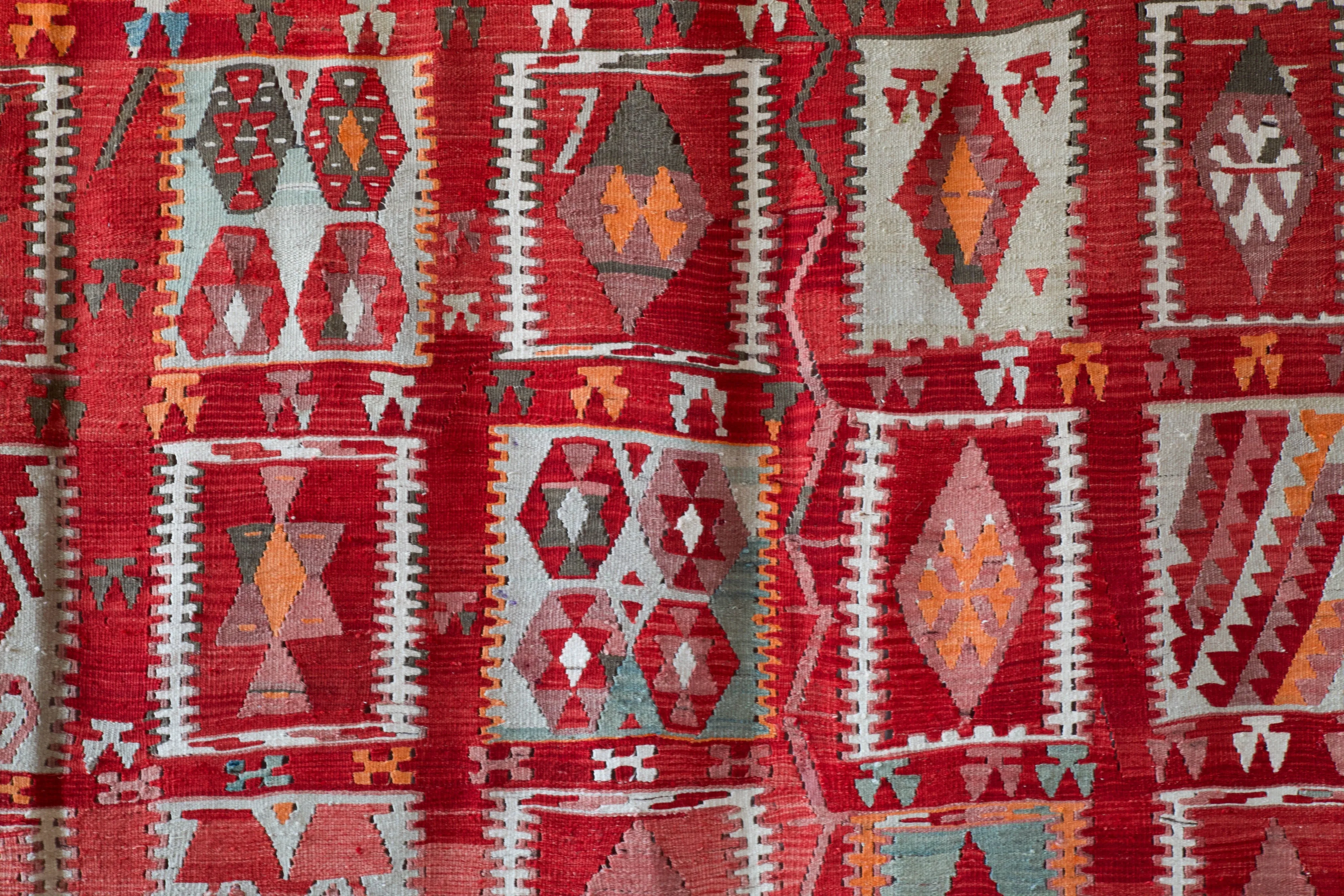 Semi-Antique Sivas Sarkisla Kilim Rug 9'4"x11'2"