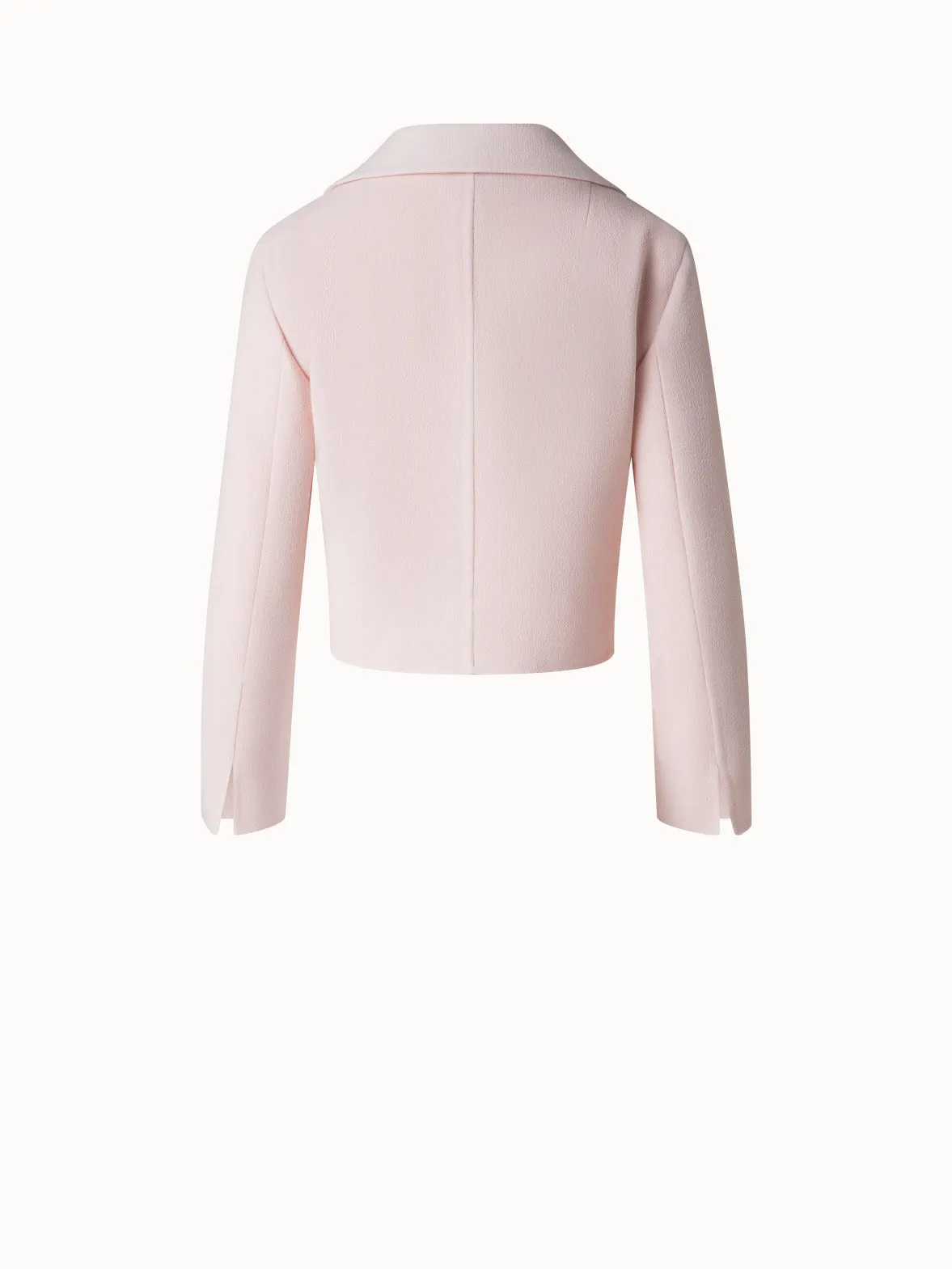 Short Wool Crpe Double-Face Jacket
