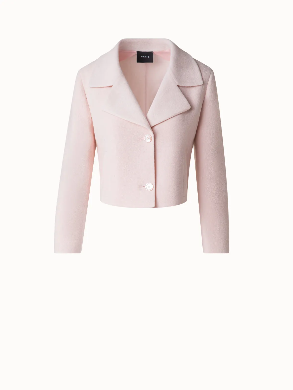 Short Wool Crpe Double-Face Jacket