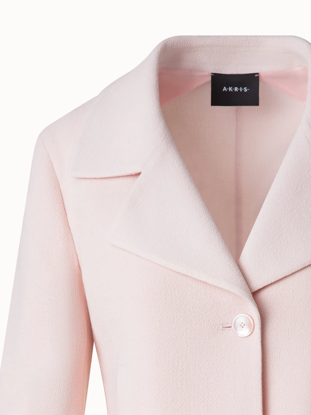 Short Wool Crpe Double-Face Jacket