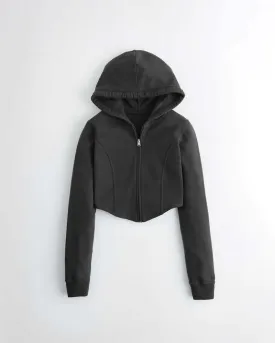 Slim Crop Full-Zip Hoodie