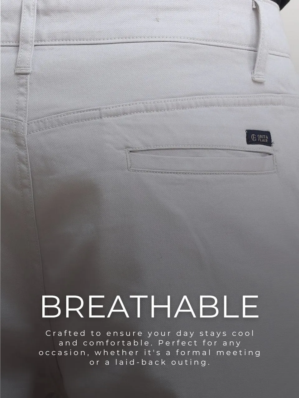 Slim Fit Mid Rise Twill Cotton Trousers