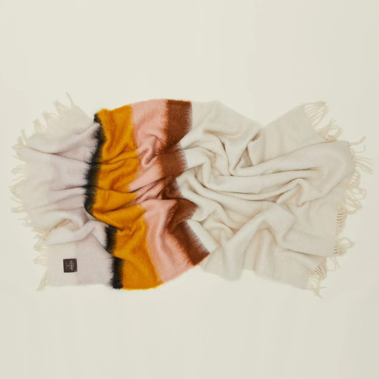 Stripe Mohair Throw - Warm Stripe