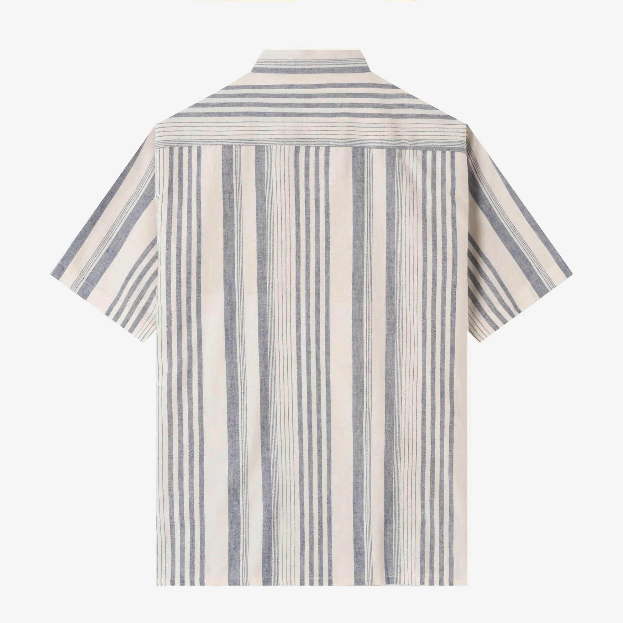 Sunny Vacation Short Sleeve Camp Collar Striped Shirt - Pale Blue