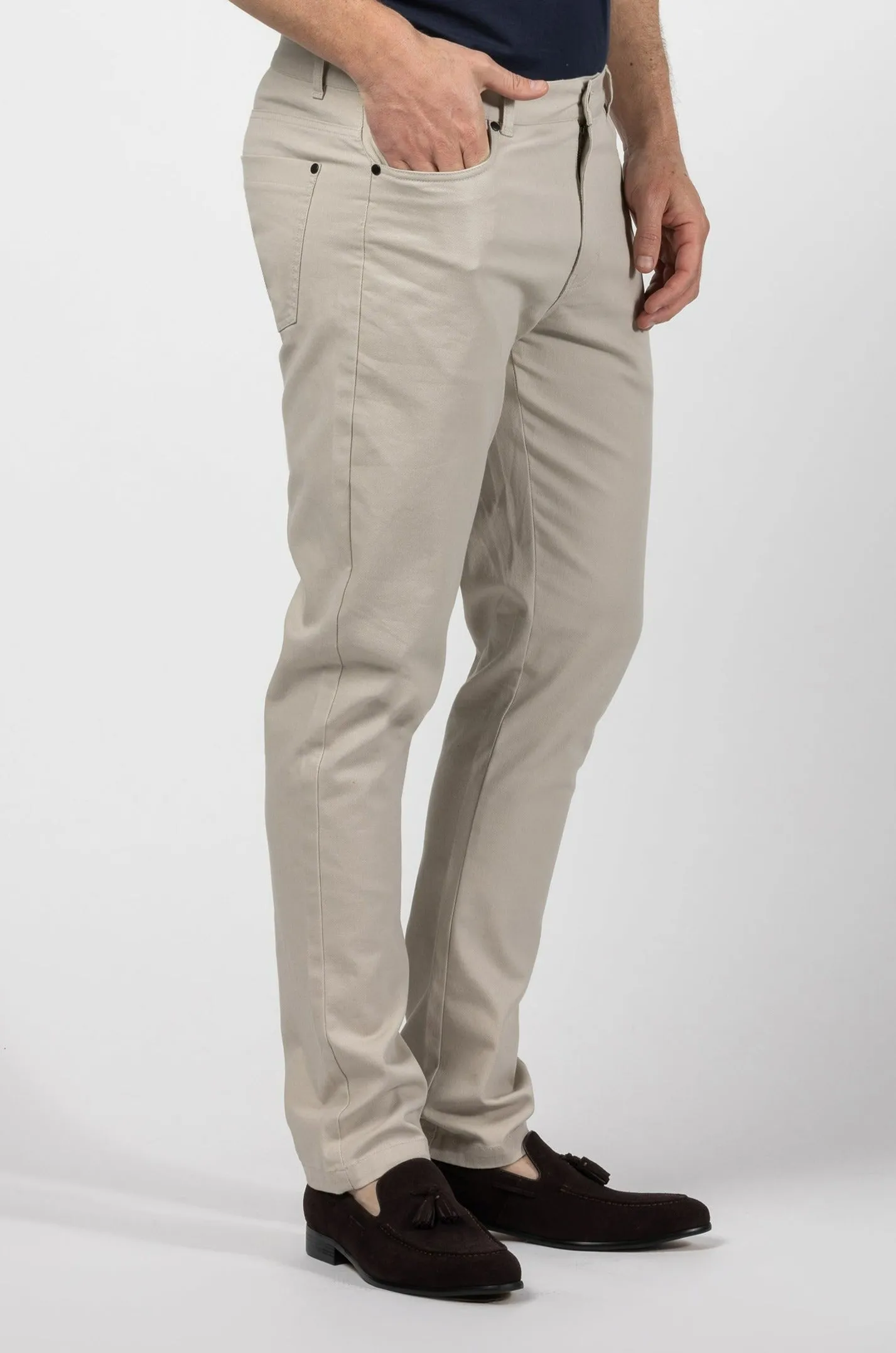 Textured Terry Chino: Stone