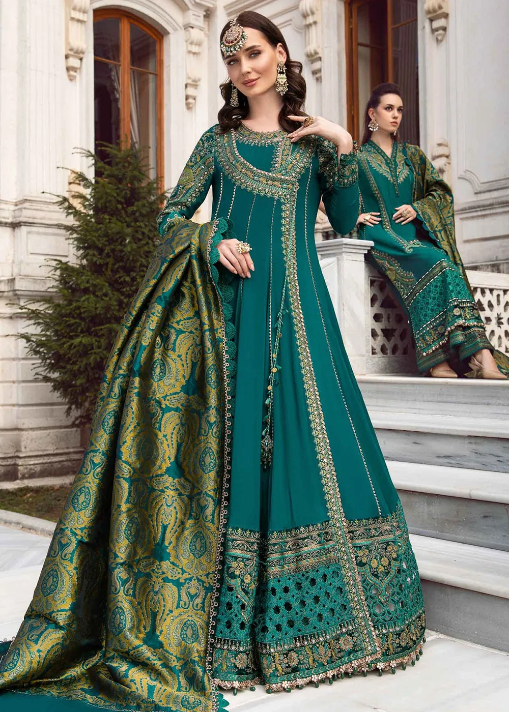 Unstitched Linen 23 by Maria B | Emerald Green DL-1107