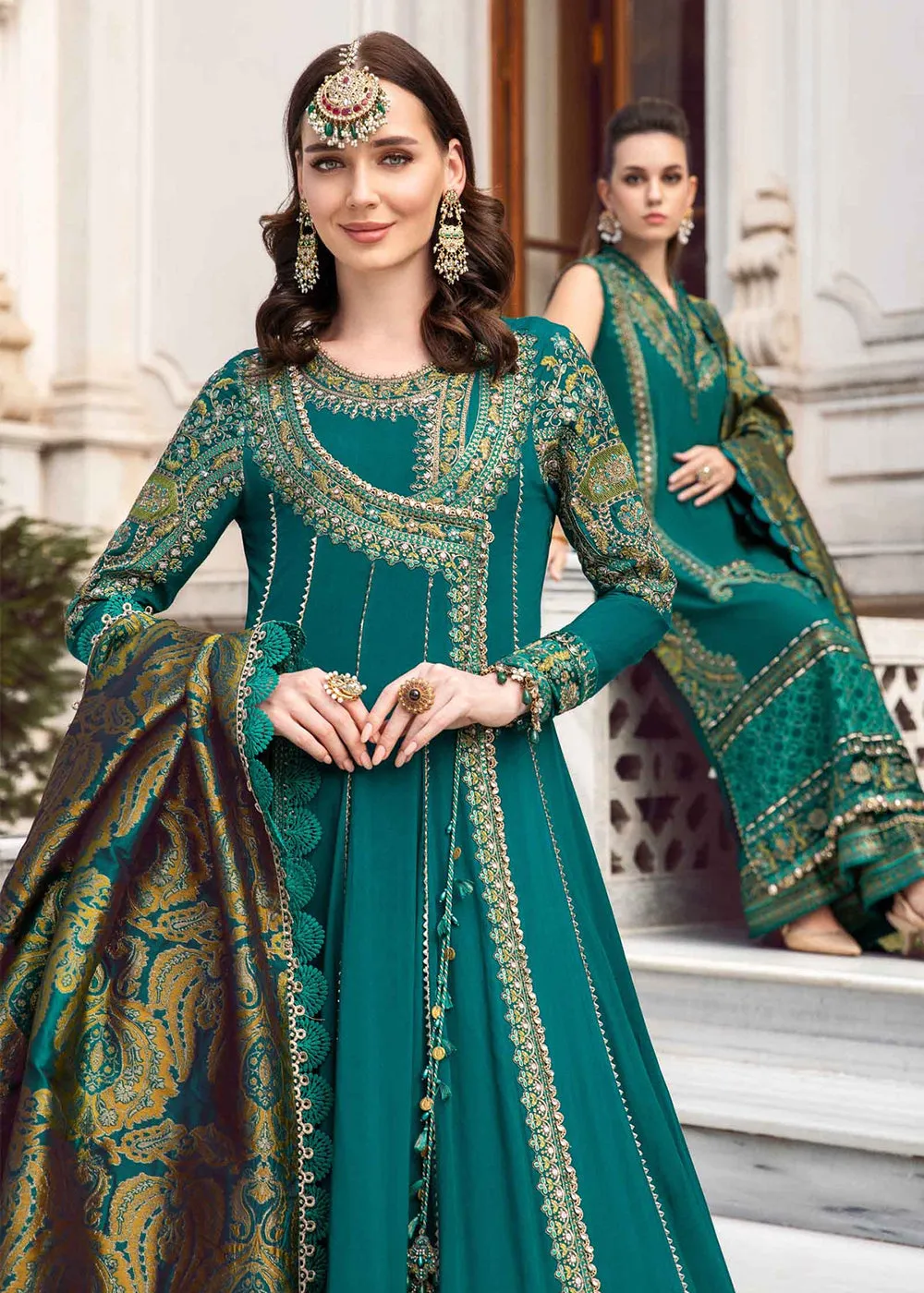 Unstitched Linen 23 by Maria B | Emerald Green DL-1107