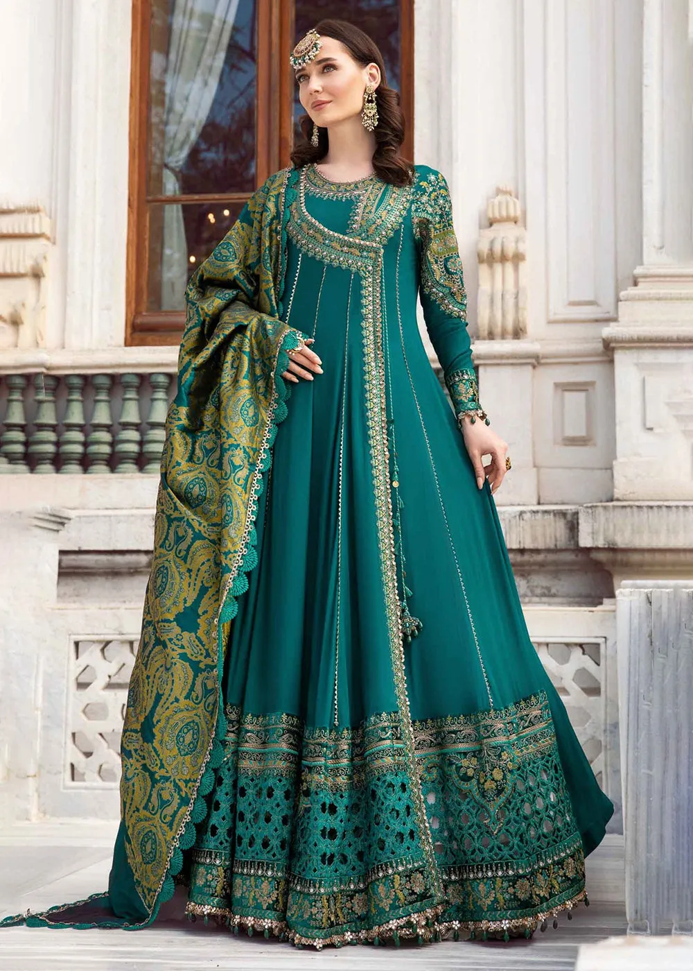Unstitched Linen 23 by Maria B | Emerald Green DL-1107