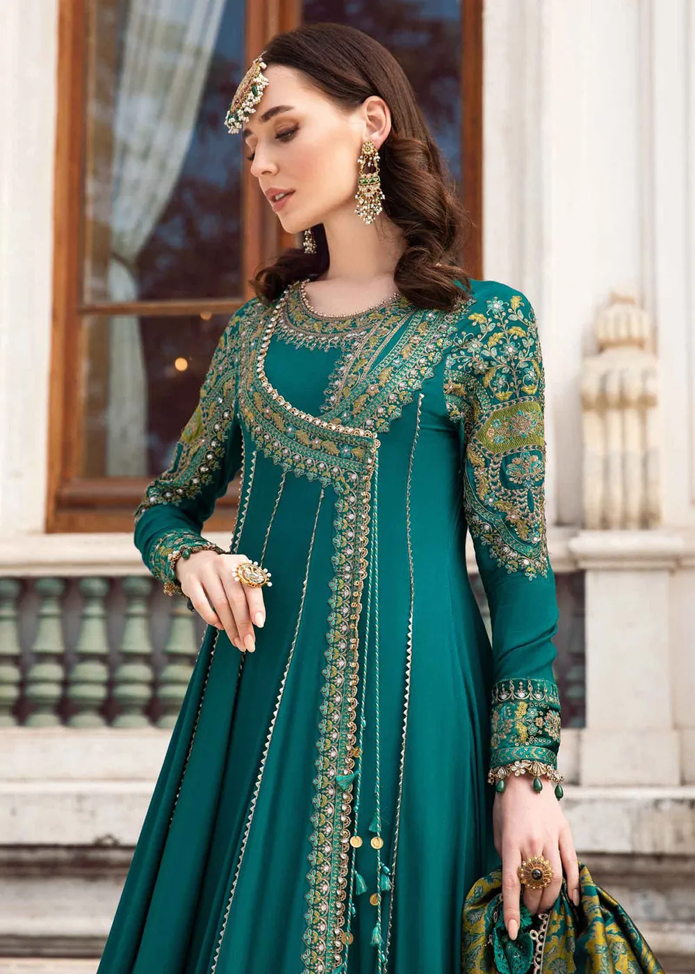 Unstitched Linen 23 by Maria B | Emerald Green DL-1107