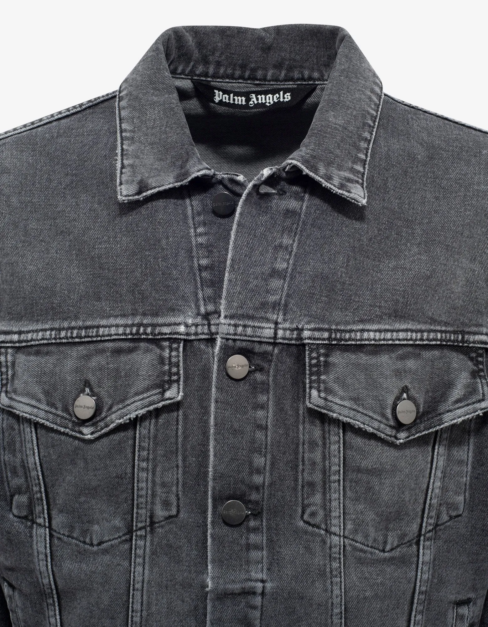 Wash Black Logo Print Oversized Denim Jacket