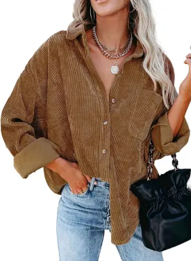 Women‘s  Casual  Oversized Corduroy Shirts
