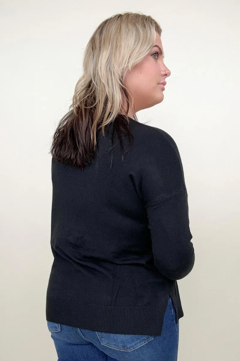 Zenana Front Seam Light Knit Sweater